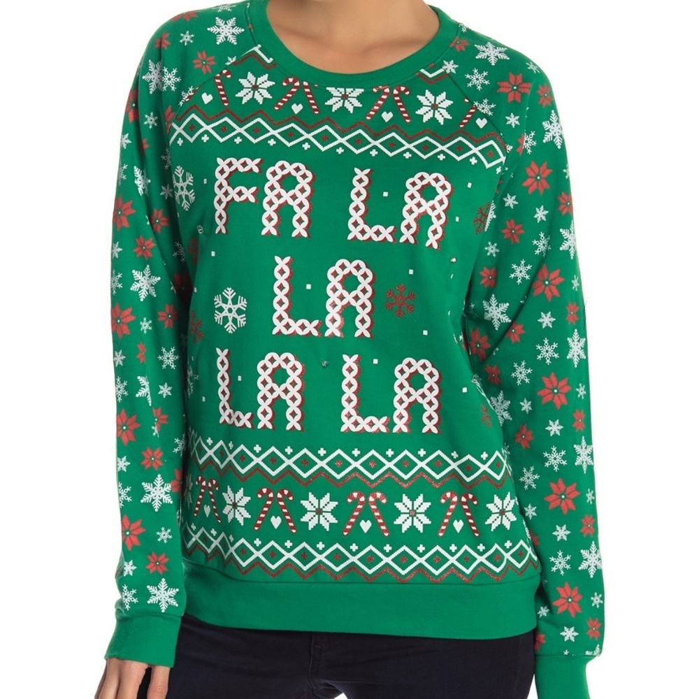Womens Christmas Sweatshirt Blinkinf Light